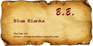 Blum Bianka névjegykártya